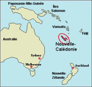 carte calédonie-australie